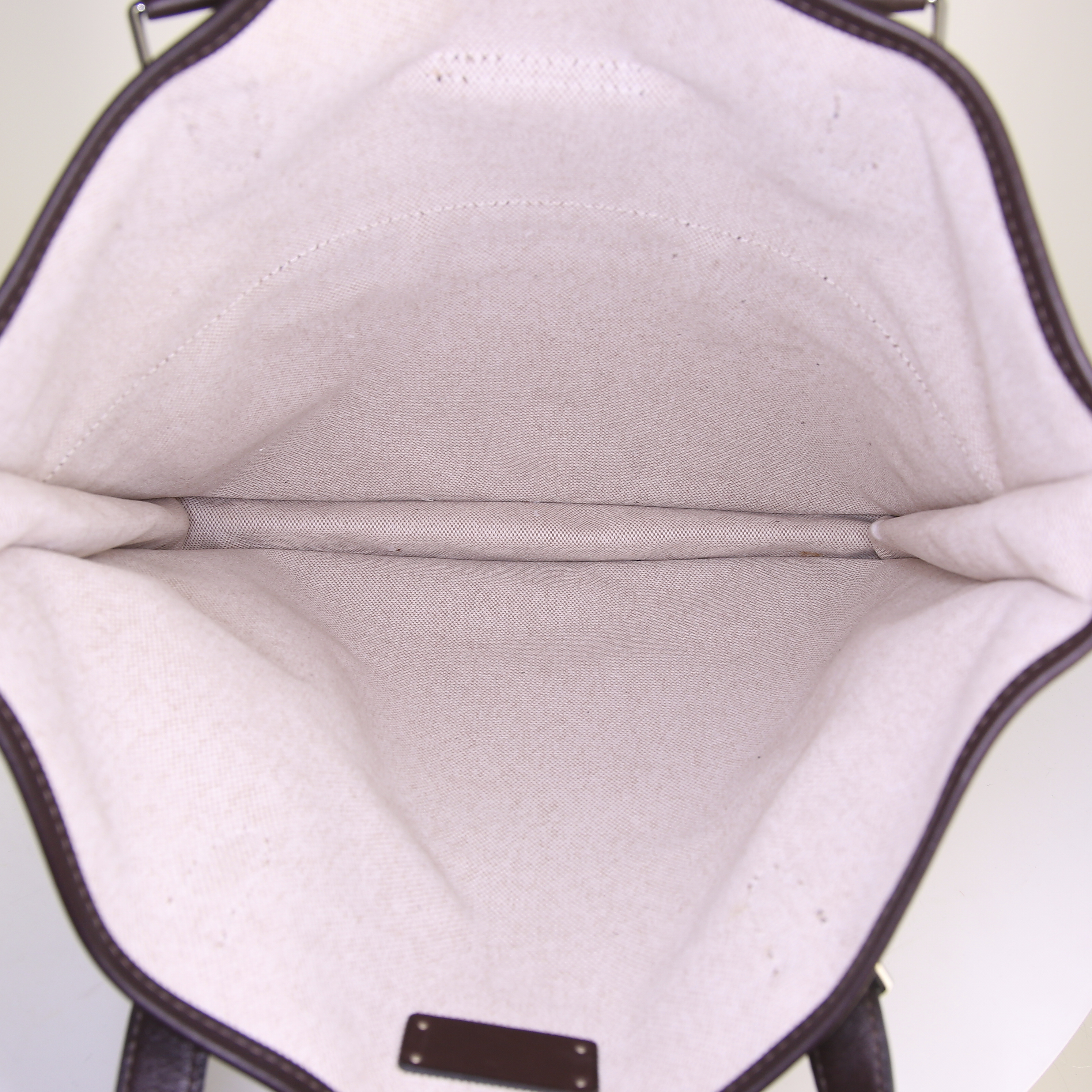 Bolso Cabás Hermès Jumping - Bag en lona beige y color crema y cuero marrón - Detail D5