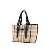 Burberry handbag in beige Haymarket canvas and brown leather - 00pp thumbnail