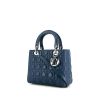 Bolso de mano Dior Lady Dior modelo mediano en cuero cannage azul - 00pp thumbnail