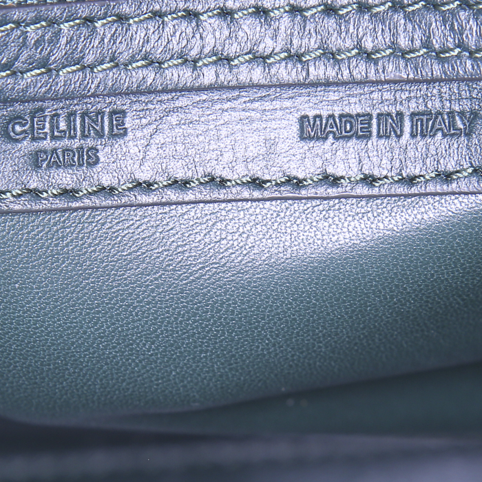 Celine Luggage Mini handbag in green leather - Detail D3