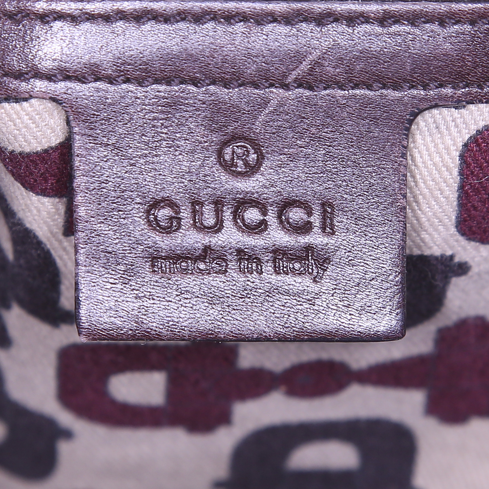 Borsa Gucci Hysteria in pelle monogram con stampa marrone - Detail D3