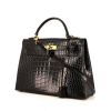 Hermes Kelly 32 cm handbag in black alligator - 00pp thumbnail