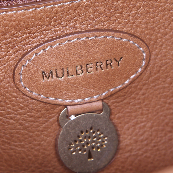Sac bandoulière Mulberry Bayswater en cuir marron - Detail D4