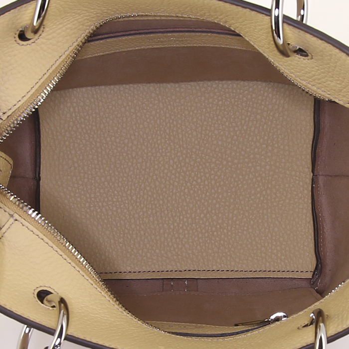 Borsa a tracolla Tod's mini in pelle beige e gialla - Detail D3
