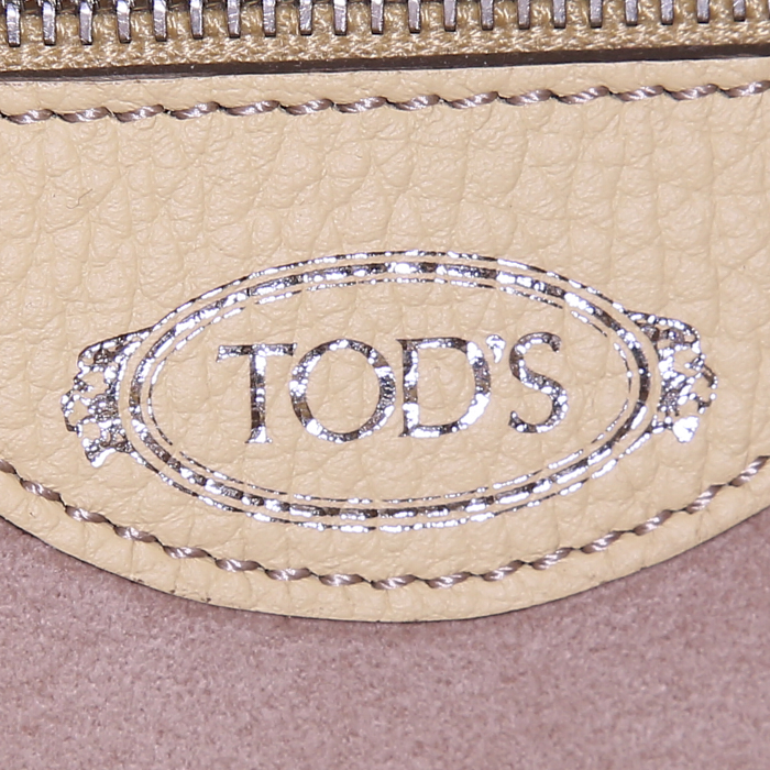 Borsa a tracolla Tod's mini in pelle beige e gialla - Detail D4