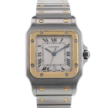 Orologio Cartier Santos Galbée in oro e acciaio Circa  1990