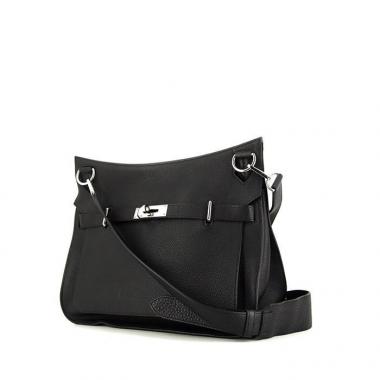 Sac besace Hermes Jypsiere en cuir togo noir