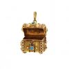 Vintage pendant in yellow gold and turquoises - Detail D2 thumbnail