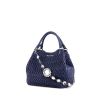 Miu Miu Iconic Crystal shoulder bag in blue quilted leather - 00pp thumbnail