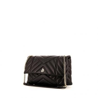 Bolso bandolera Lanvin Sugar en cuero acolchado negro