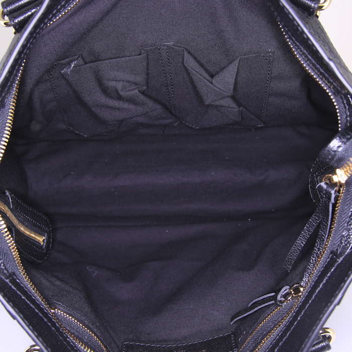 Sac à main Balenciaga Metallic Edge en cuir noir - Detail D3