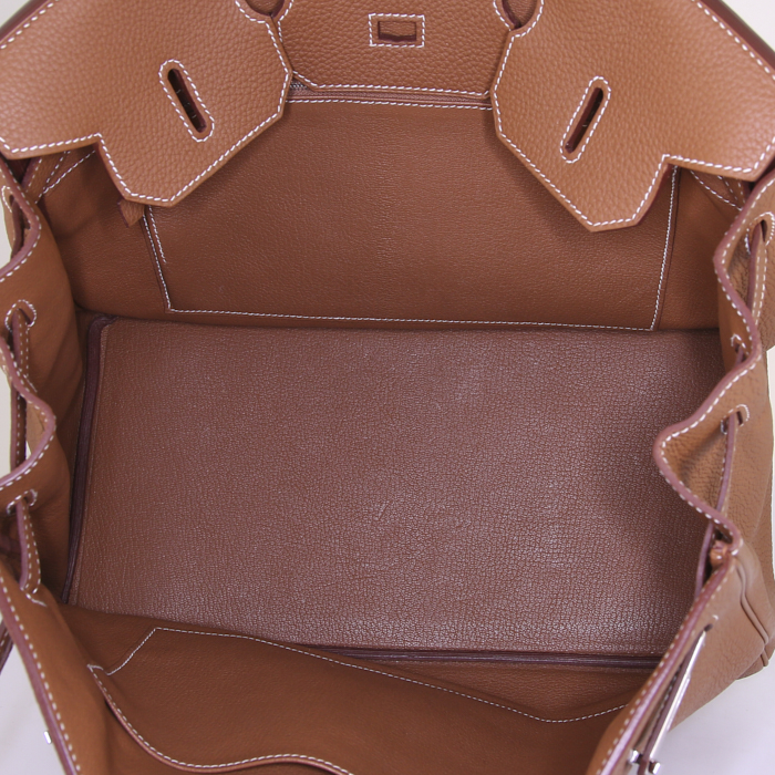 Sac à main Hermes Birkin 35 cm en cuir togo gold - Detail D2