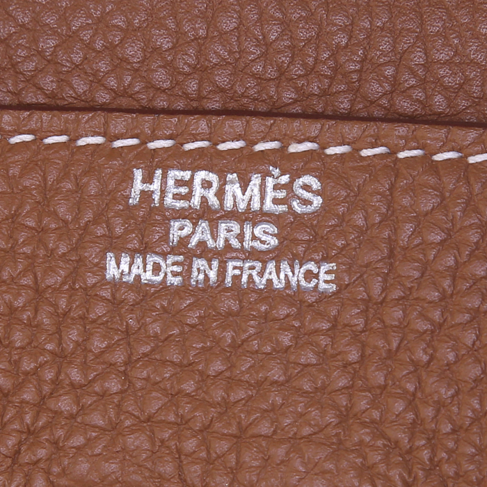 Bolso de mano Hermes Birkin 35 cm en cuero togo color oro - Detail D3