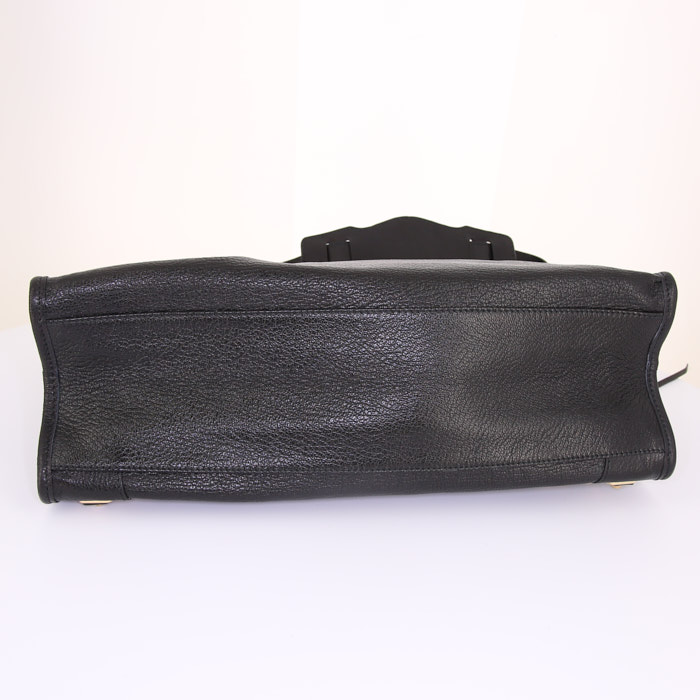 Balenciaga Classic Metallic Edge City handbag in black leather - Detail D5