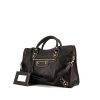 Balenciaga Classic Metallic Edge City handbag in black leather - 00pp thumbnail
