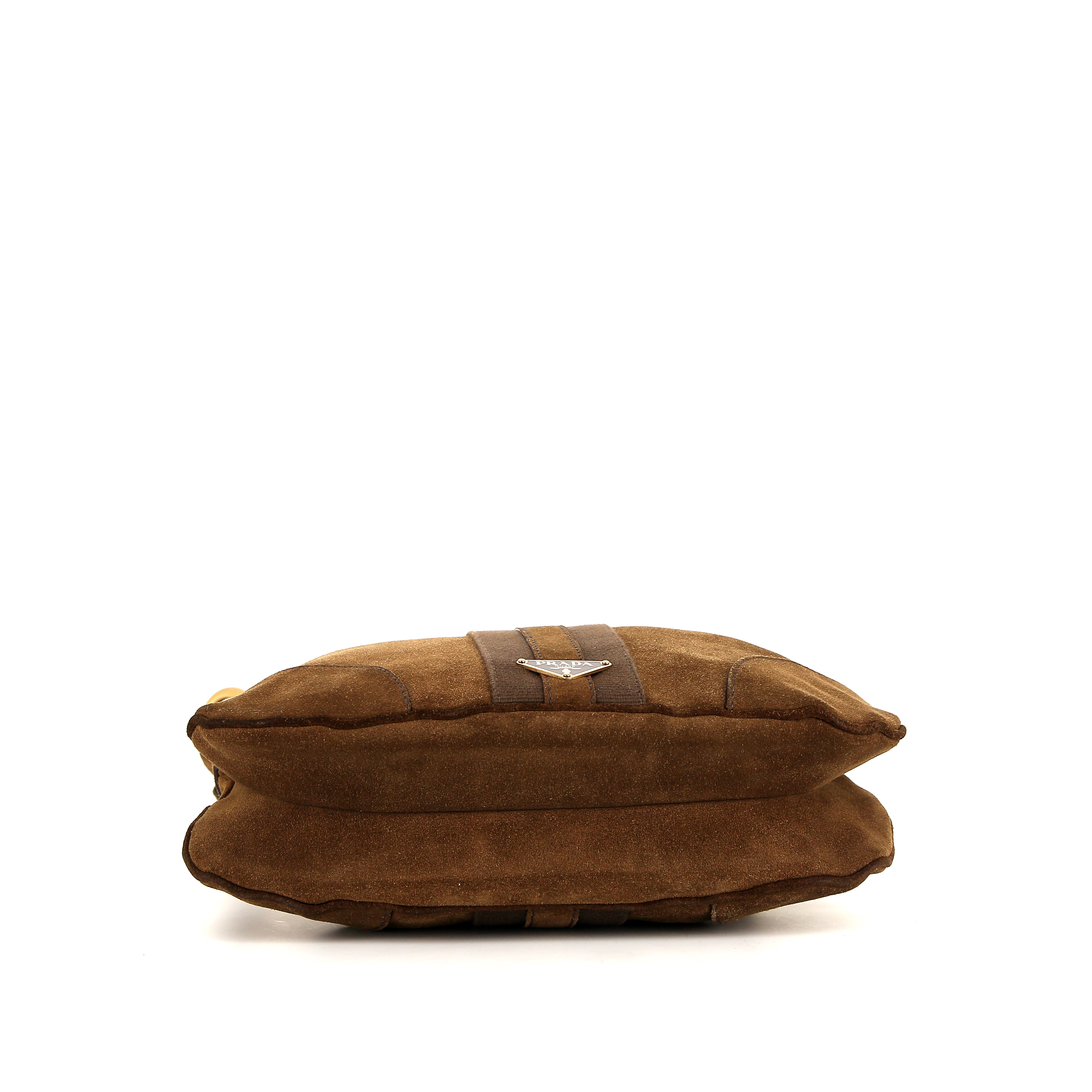 Prada handbag in brown suede - Detail D4