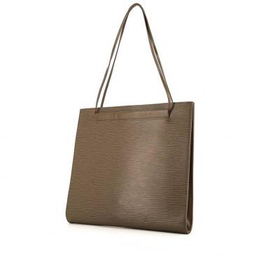 Bolso para llevar al hombro o en la mano Louis Vuitton Saint Tropez en cuero Epi beige gris