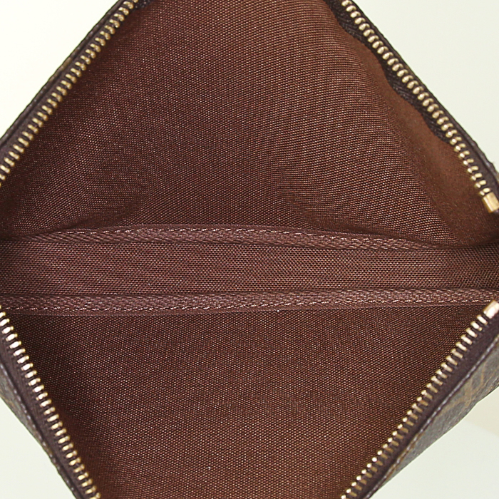 Louis Vuitton Pochette accessoires pouch in monogram canvas and natural leather - Detail D2