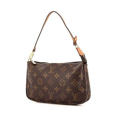 Bolsito de mano Louis Vuitton Pochette accessoires en lona Monogram revestida y cuero natural