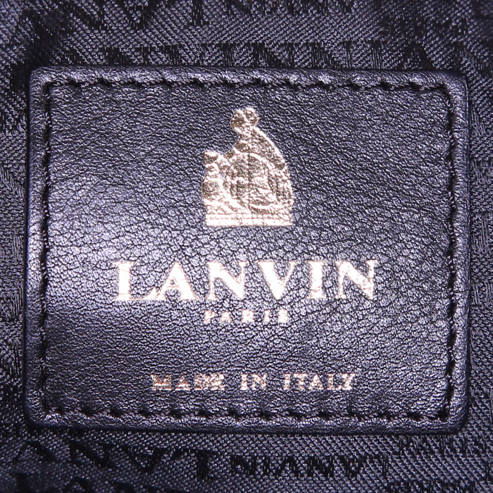 Borsa da spalla o a mano Lanvin Happy in pelle trapuntata mordoré - Detail D4