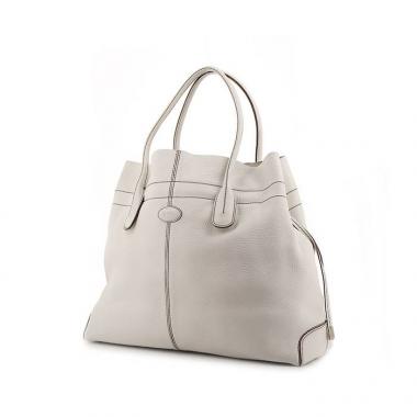 Sac cabas Tod's D-Bag en cuir grainé blanc
