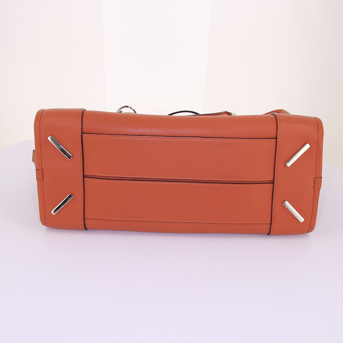 Loewe Amazona large model handbag in orange leather - Detail D5