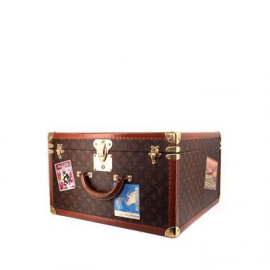 Louis Vuitton hat box in brown monogram canvas and natural leather