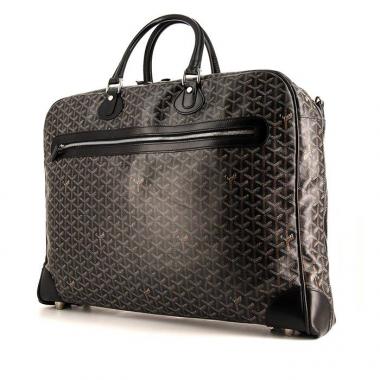 Porte-habits Goyard en toile monogram noire et cuir noir