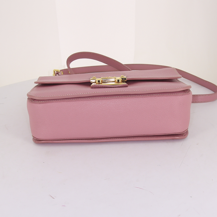 Miu Miu Madras shoulder bag in pink leather - Detail D5