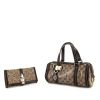 Gucci Princy handbag in beige monogram canvas and brown leather - 00pp thumbnail