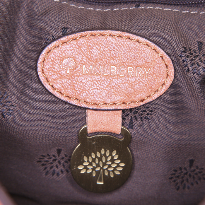 Sac bandoulière Mulberry Alexa petit modèle en cuir grainé orange - Detail D4
