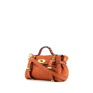 Sac bandoulière Mulberry Alexa petit modèle en cuir grainé orange