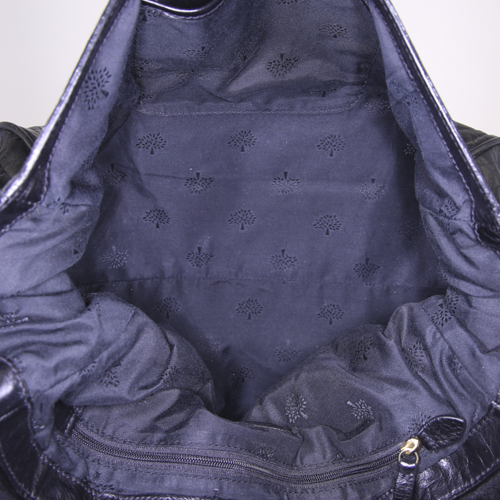 Sac bandoulière Mulberry Alexa moyen modèle en cuir grainé noir - Detail D3