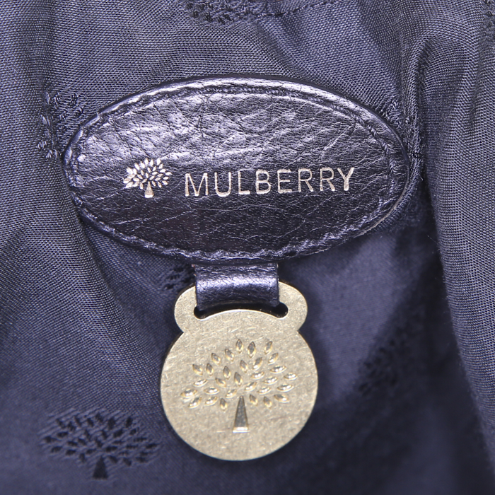 Sac bandoulière Mulberry Alexa moyen modèle en cuir grainé noir - Detail D4