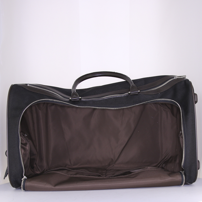 Valise Louis Vuitton Geant Souverain en toile noire et cuir noir - Detail D3
