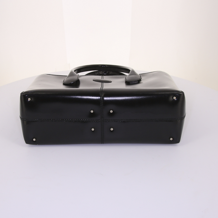 Bolso de mano Tod's D-Bag en cuero esmaltado negro - Detail D4