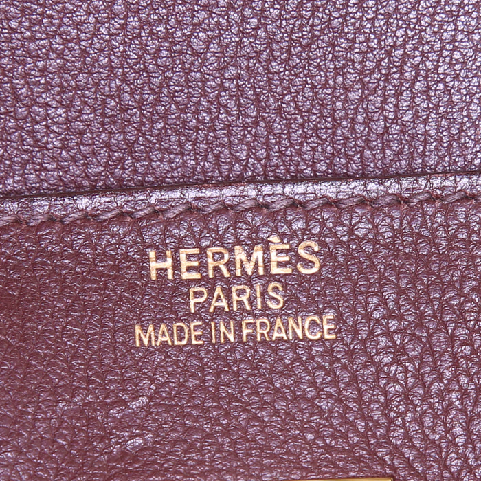 Bolso de mano Hermes Birkin 35 cm en cuero togo color habano - Detail D3