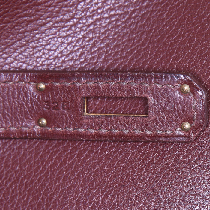 Sac à main Hermes Birkin 35 cm en cuir togo marron-havane - Detail D4
