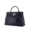 Hermes Kelly 35 cm handbag in dark blue leather - 00pp thumbnail