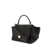 Celine  Trapeze medium model  handbag  in dark blue and grey suede  and black leather - 00pp thumbnail