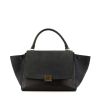 Celine  Trapeze medium model  handbag  in dark blue and grey suede  and black leather - 360 thumbnail