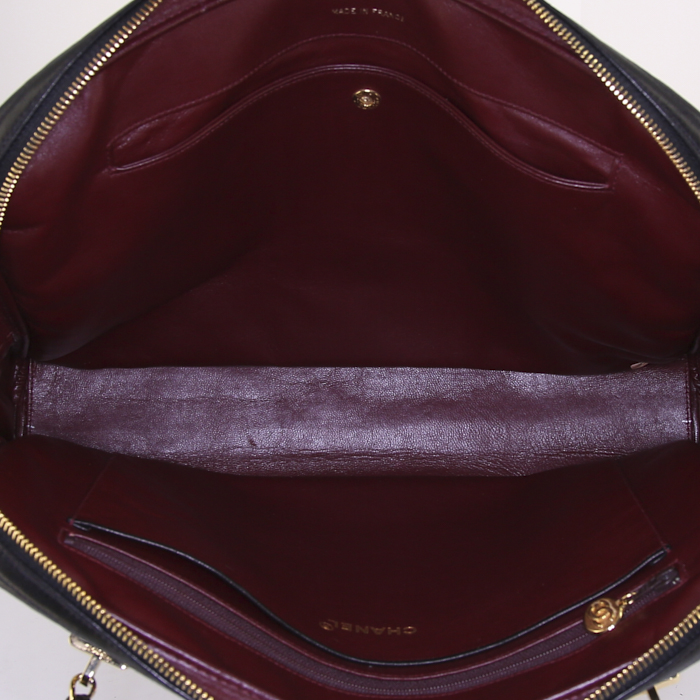 Borsa shopping Chanel Grand Shopping in pelle nera - Detail D2