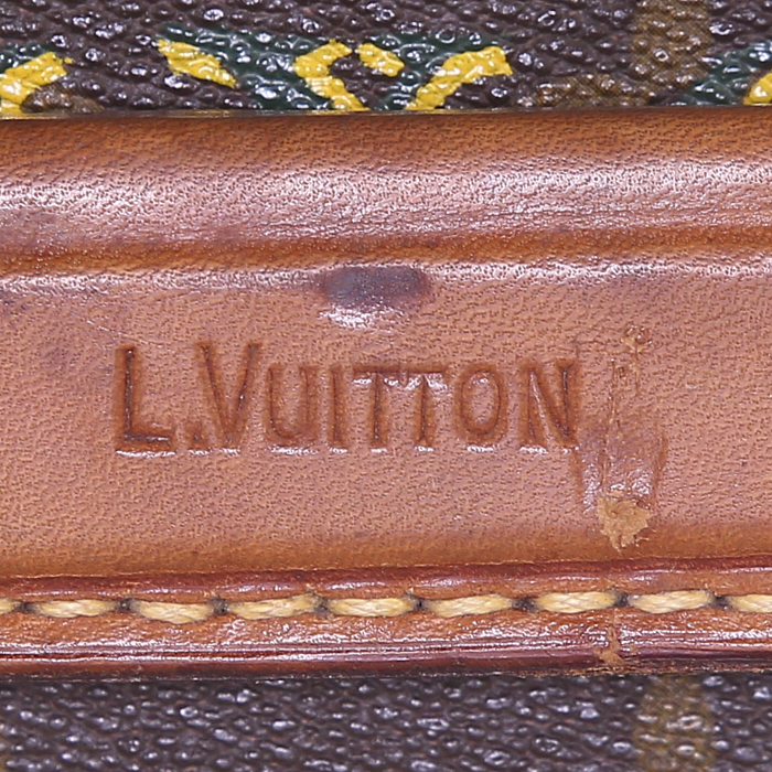 Maleta Louis Vuitton Zephyr 50 en lona Monogram marrón y cuero natural - Detail D3