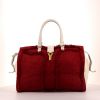 Yves Saint Laurent Chyc large model handbag in red jersey and white leather - 360 thumbnail