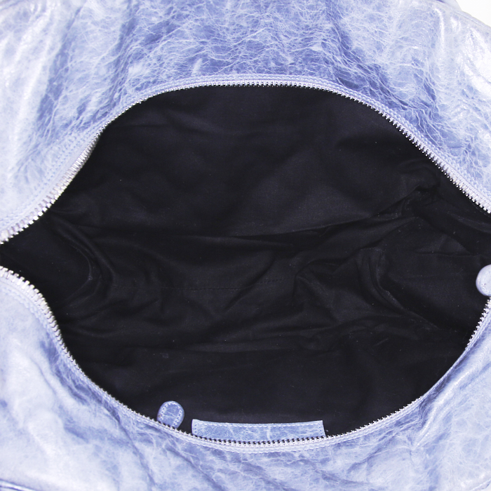 Bolso de mano Balenciaga en cuero acolchado azul - Detail D2