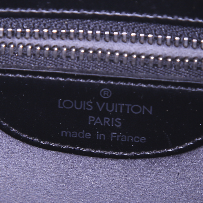 Sac porté épaule Louis Vuitton Verseau en cuir épi noir et plexiglas noir - Detail D4