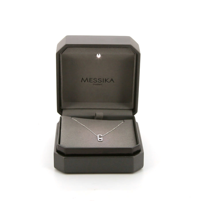 Collar Messika Move en oro blanco 14k y diamantes - Detail D2