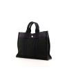 Bolso Cabás Hermes Toto Bag - Shop Bag modelo pequeño en lona negra y azul marino - 00pp thumbnail