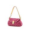 Sac porté épaule ou main Louis Vuitton Pleaty en toile denim monogrammée rose et cuir naturel - 00pp thumbnail