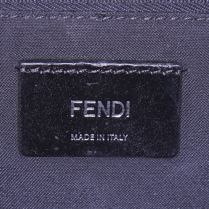 Mochila Fendi Bag Bugs modelo pequeño en lana negra y cuero negro - Detail D3